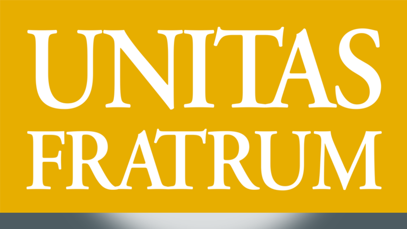 zweizeiliger Schriftzug Unitas Fratrum