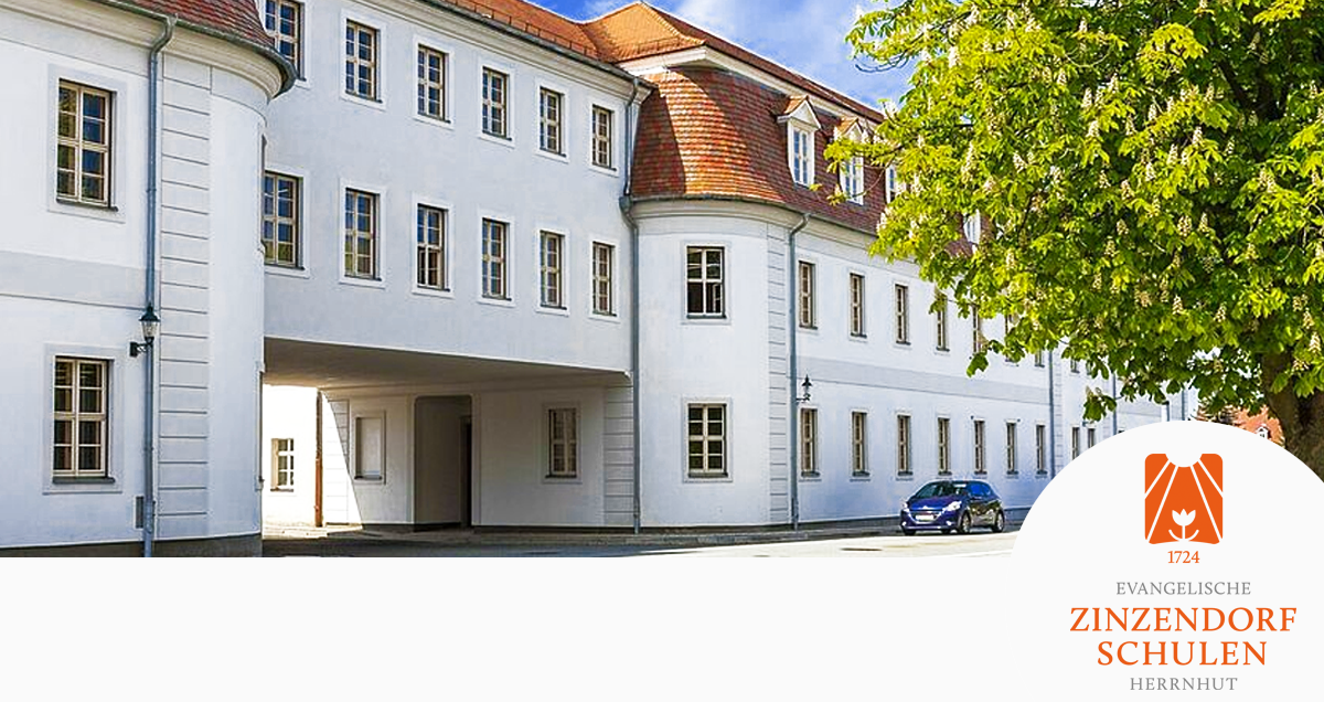 Logo und Bild vom Schulgebäude der Zinzendorfschulen in Herrnhut