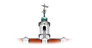 Dachreiter des Herrnhuter Kirchensaales als Link zur Brüdergemeine in Herrnhut