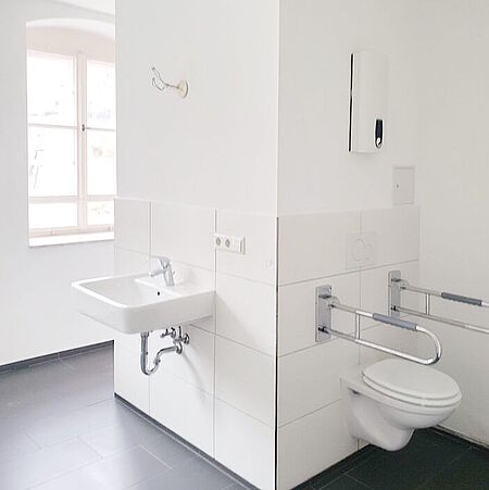 Blick in das barrierefreie Bad