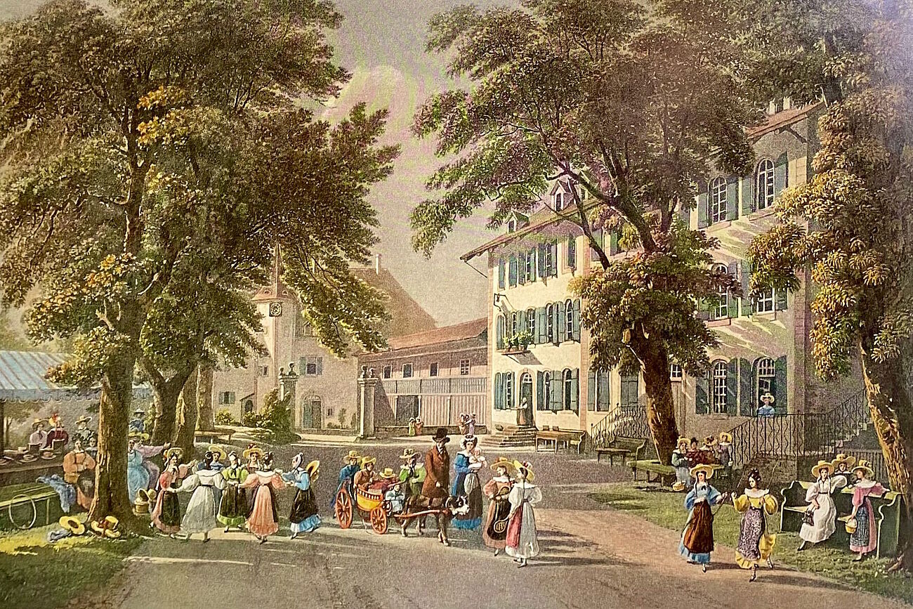 Kolorierte historische Ansicht von Montmirail