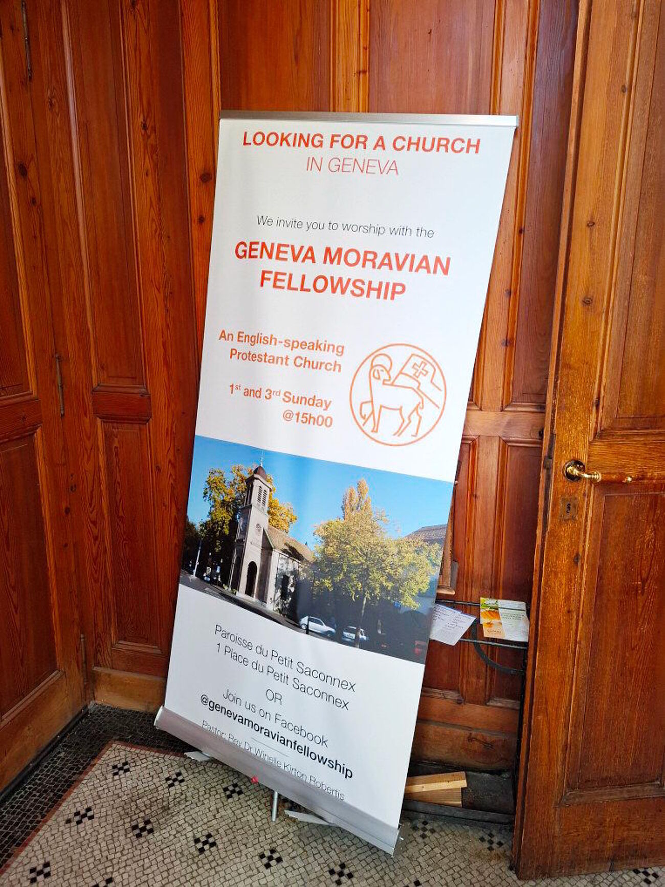Einladungsbanner von Geneva Moravian Fellowship