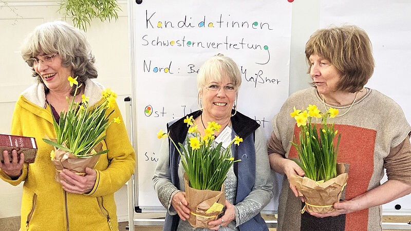 neu gewählte Schwesternvertretung Margit Lessing, Bettina Meißner, Johanna Albrecht