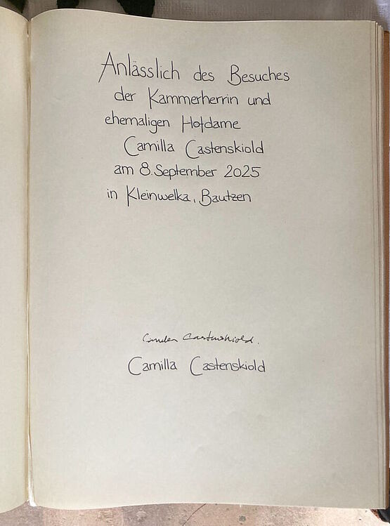 Eintrag im Goldenen Buch der Stadt Bautzen